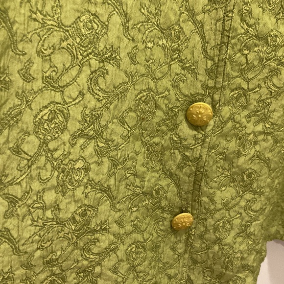 Apparenza lightweight lime green button up jacket with beautiful embroidery - Picture 4 of 10